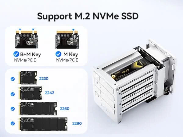 ORICO 4-Bay M.2 NVMe DAS Enclosure USB4 40Gbps Up to 32TB - 8848U4